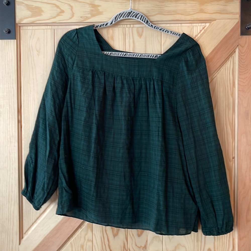 Madewell long sleeved plaid blouse size large